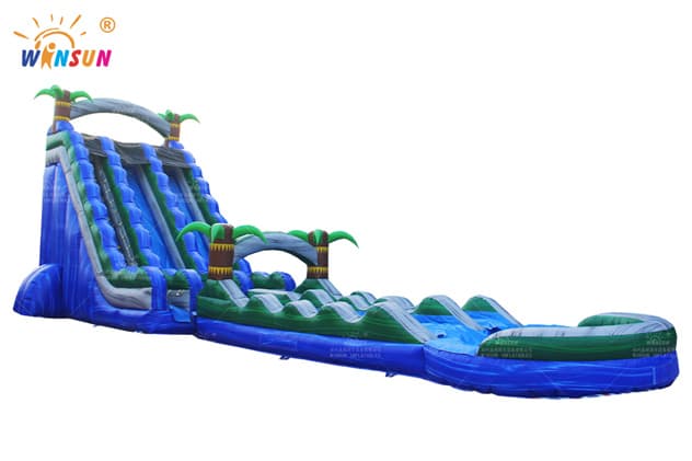 Detailed Top View of Blue Marble Wave Slide