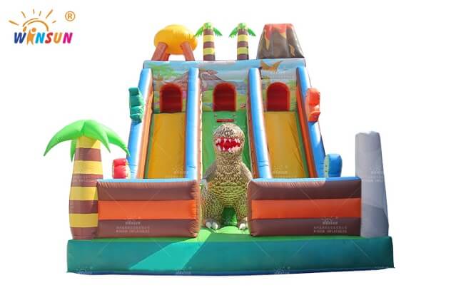 Commercial Dinosaur Inflatable Slide for Hire or Sale - Side View