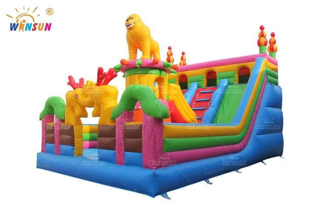 king kong inflatable bounce castle with slides