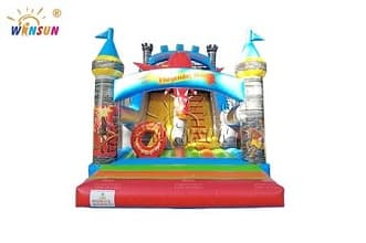 Dry inflatable slides for indoor or outdoor use